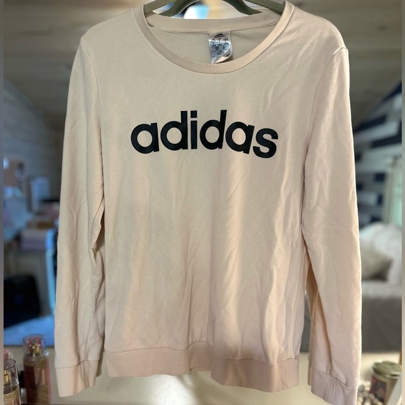 Adidas Beige Sweatshirt with Black Logo - Picture 2 of 2